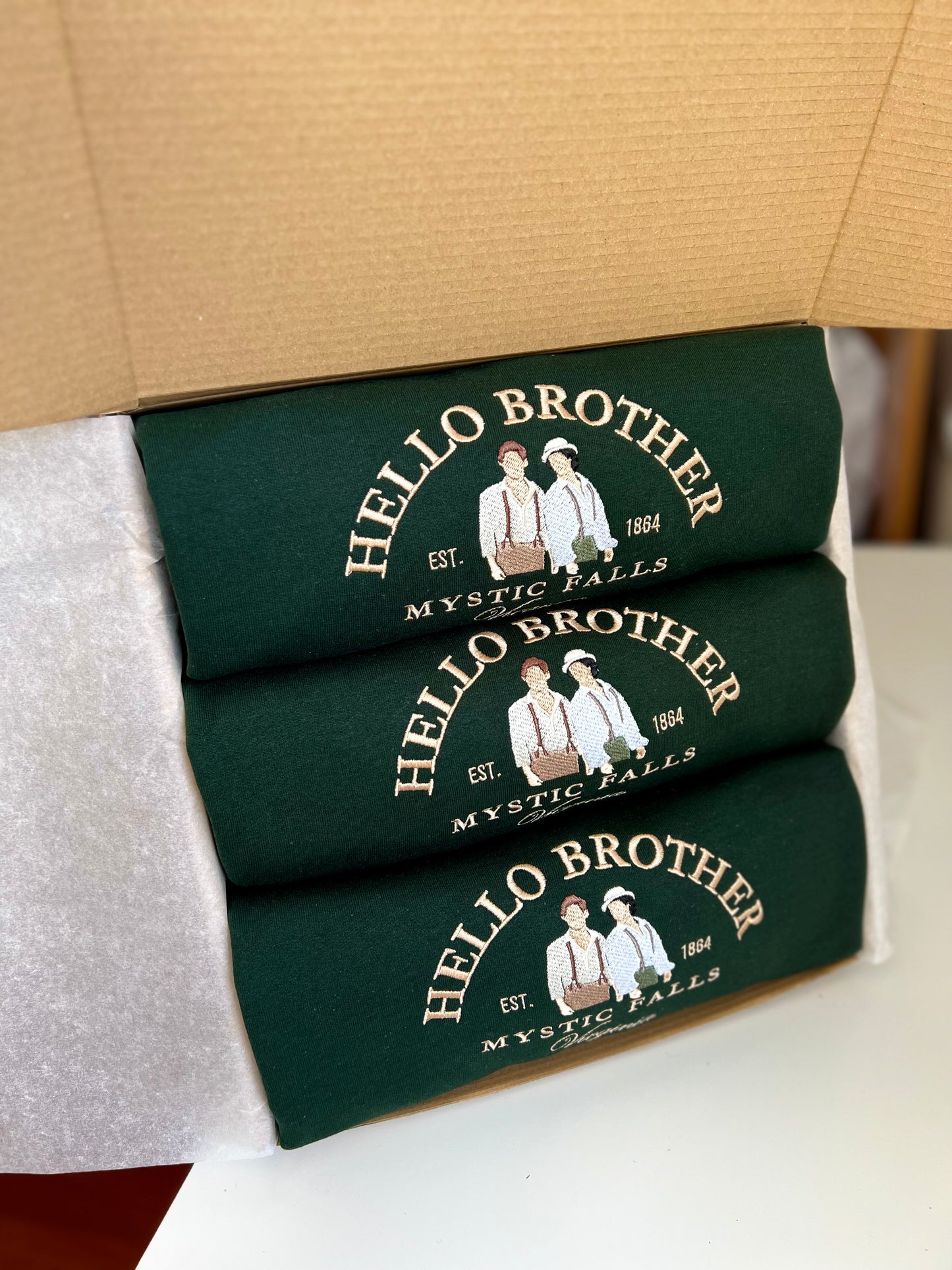 Sudadera estándar Hello Brother The Vampire Diaries bordada