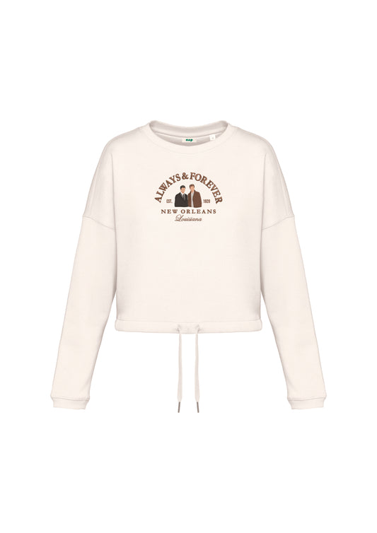 Sudadera cropped Always and Forever bordada