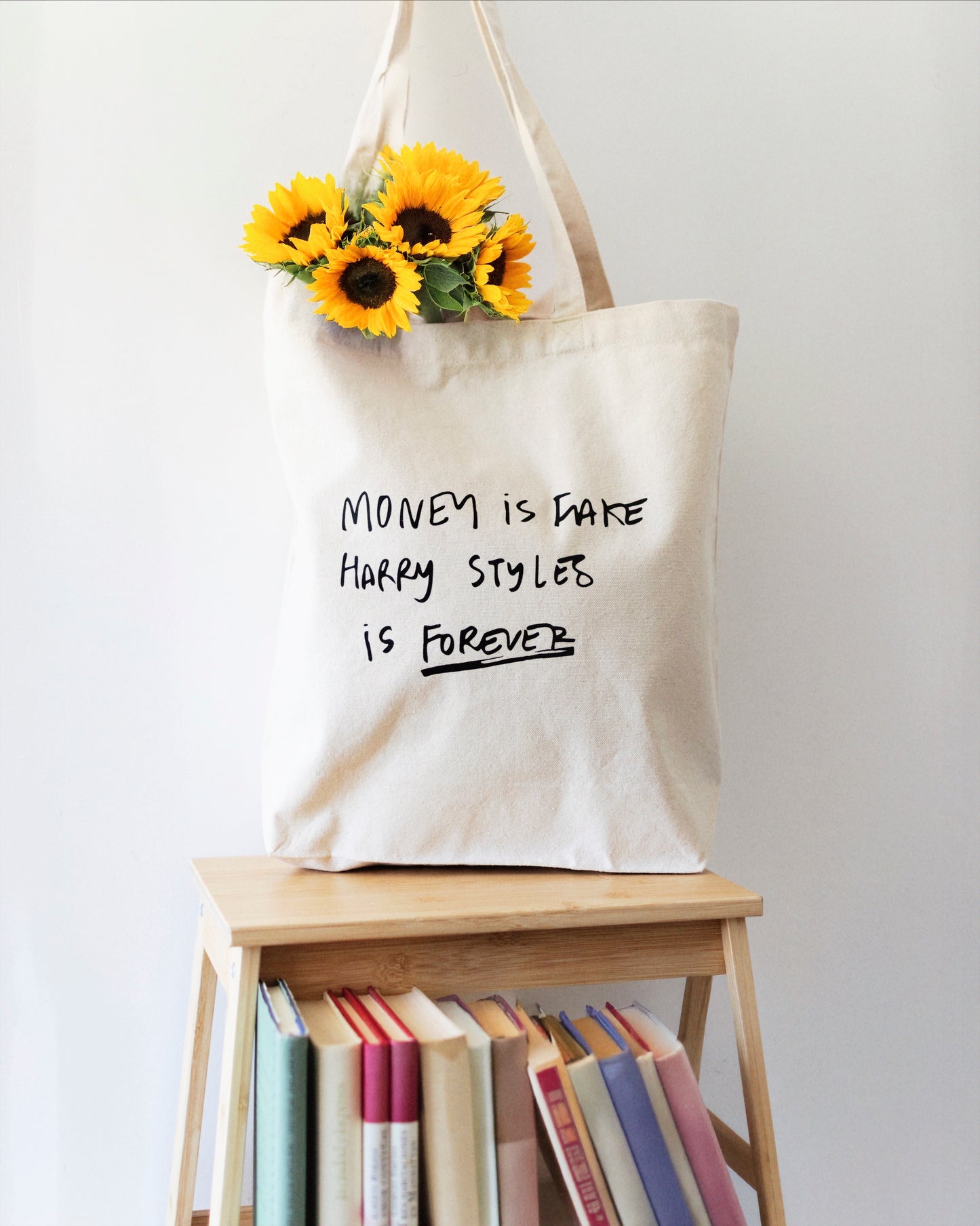 Tote bag Money is fake Harry Styles is forever estampada
