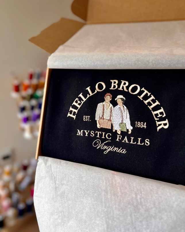 Sudadera estándar Hello Brother The Vampire Diaries bordada