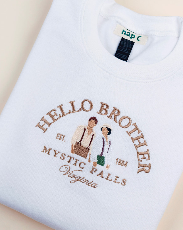 Sudadera estándar Hello Brother The Vampire Diaries bordada