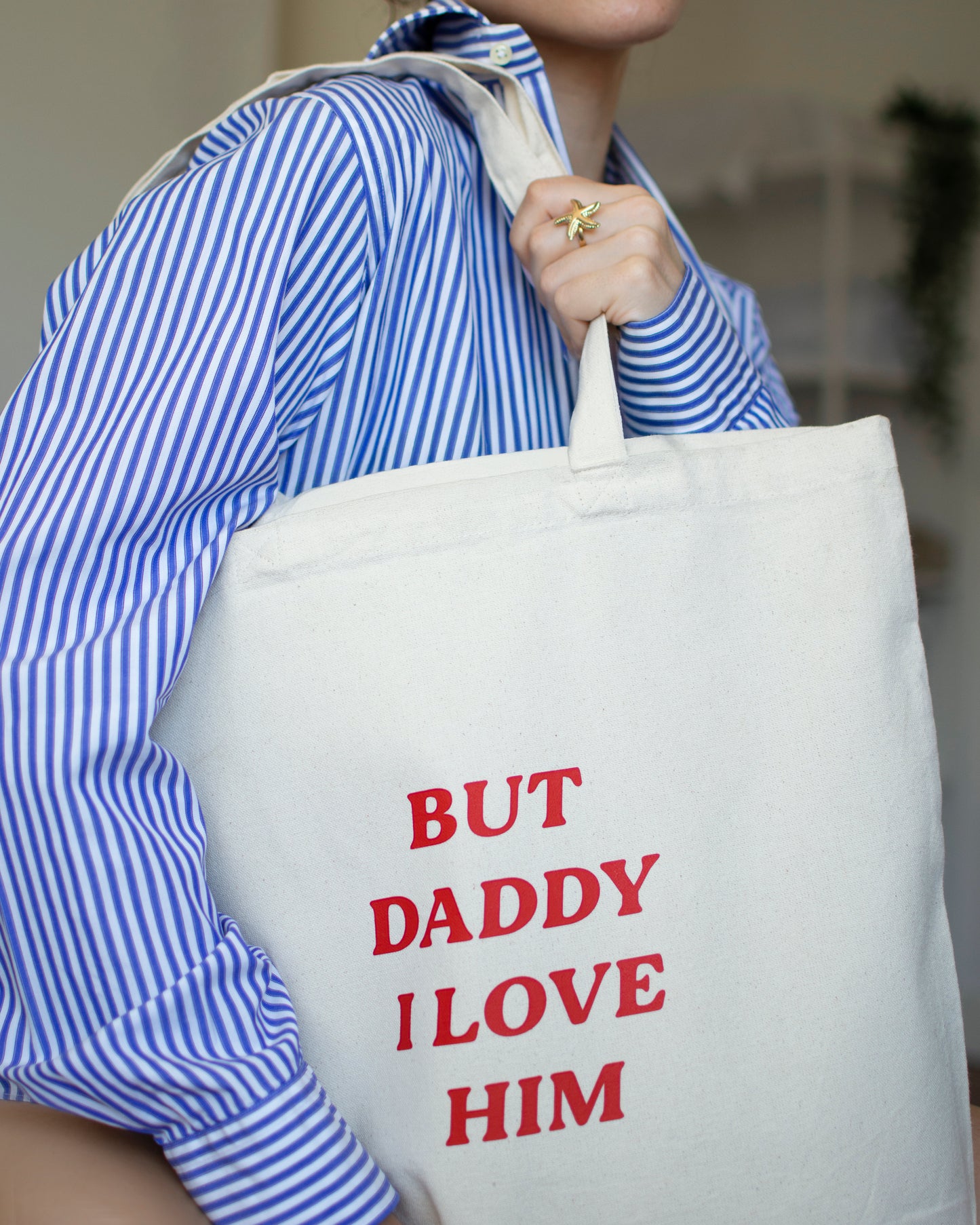 Tote bag But Daddy I Love Him Harry Styles estampada