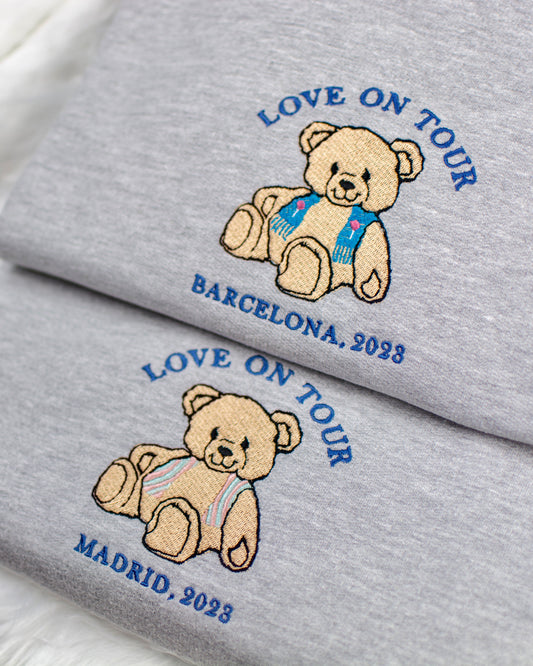 Sudadera estándar oso Love On Tour Madrid Barcelona Harry Styles bordada