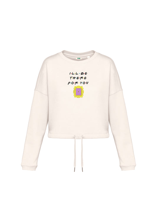 Sudadera cropped Friends mirilla I'll Be There For You bordada
