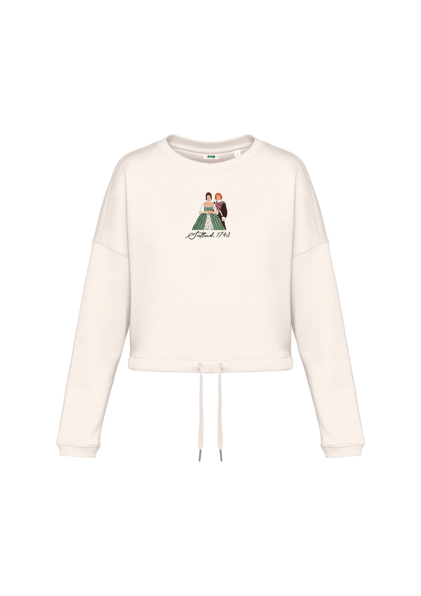 Sudadera cropped Jamie y Claire Outlander bordada