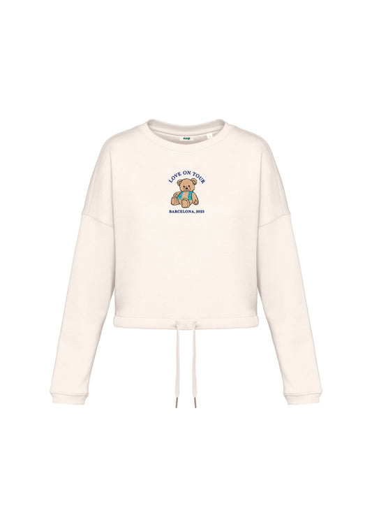 Sudadera cropped oso Love On Tour Madrid Barcelona Harry Styles bordada