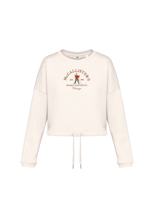Sudadera cropped Mccallister Solo en Casa bordada