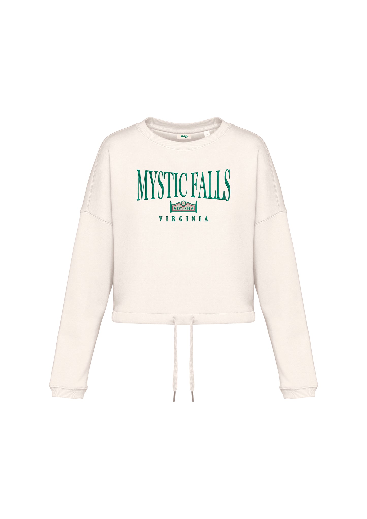 Sudadera cropped Mystic Falls The Vampire Diaries bordada