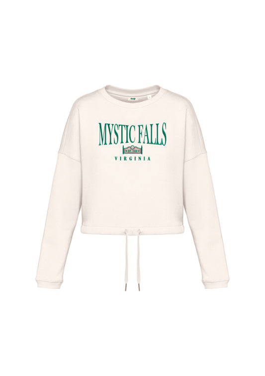 Sudadera cropped Mystic Falls The Vampire Diaries bordada