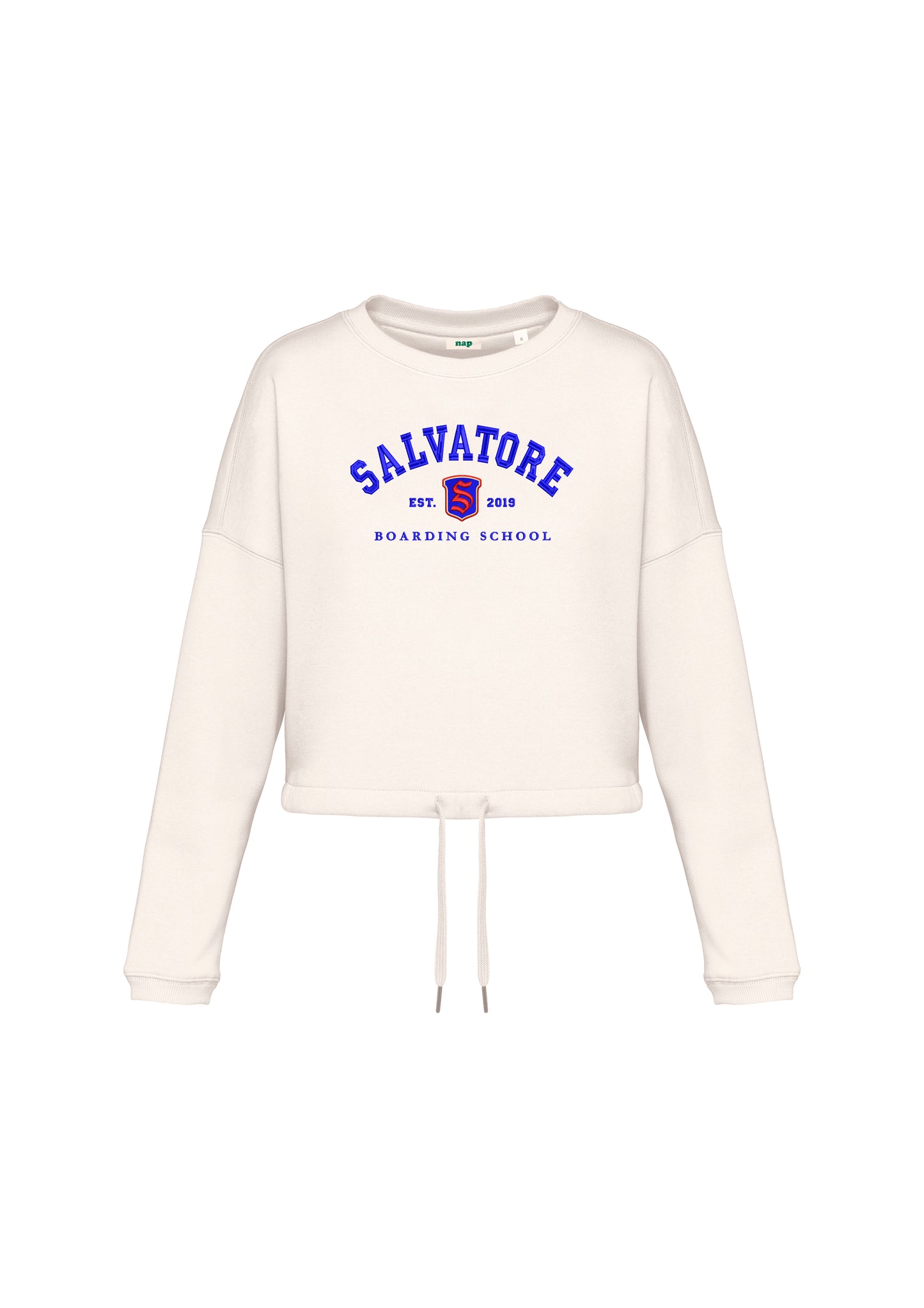 Sudadera cropped Salvatore Boarding School The Vampire Diaries bordada