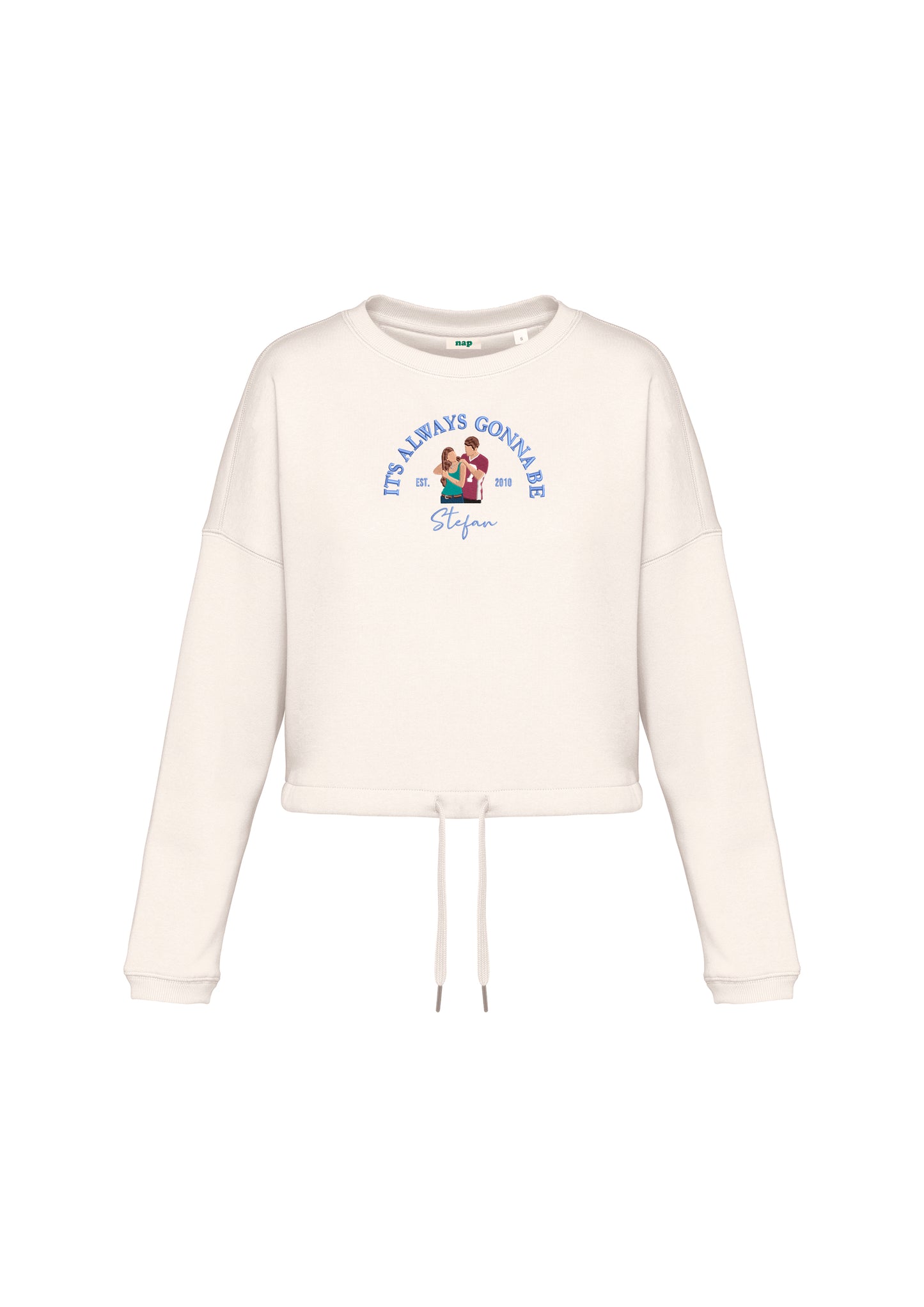 Sudadera cropped Stefan Salvatore Elena Gilbert bordada