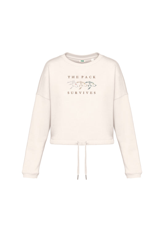 Sudadera cropped The Pack Survives Stark Juego de Tronos bordada