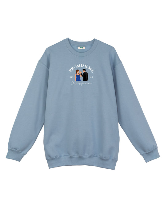 Damon Salvatore Elena Gilbert Delena Embroidered Standard Sweatshirt